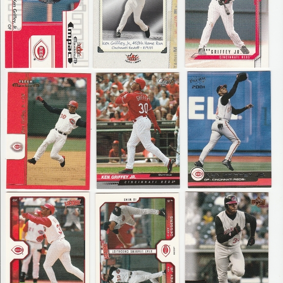 Ken Griffey Jr 34 Baseball Card Lot Cincinnati Red - Picture 3 of 4